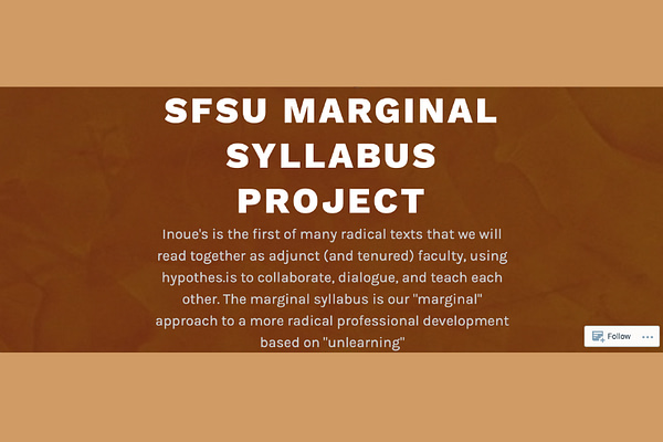SFSU Marginal Syllabus