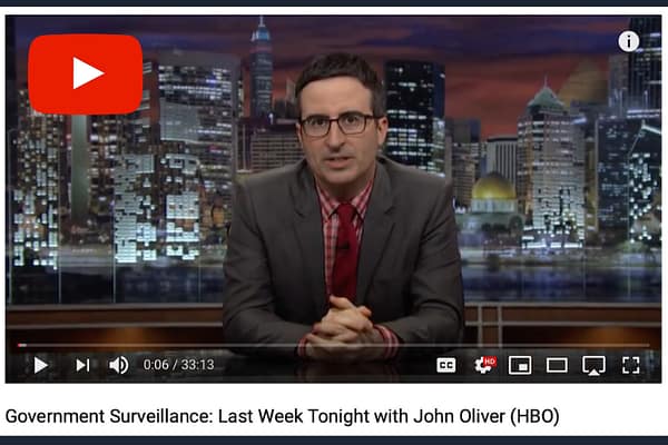 John Oliver talks Government Surveillance on Last Week Tonight