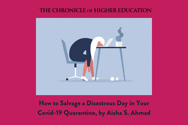 How to Salvage a Disastrous Day in Your Covid-19 Quarantine, by Aisha S. Ahmad