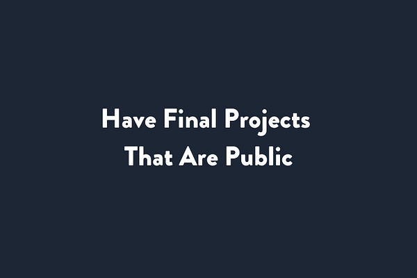 Have Final Projects That Are Public