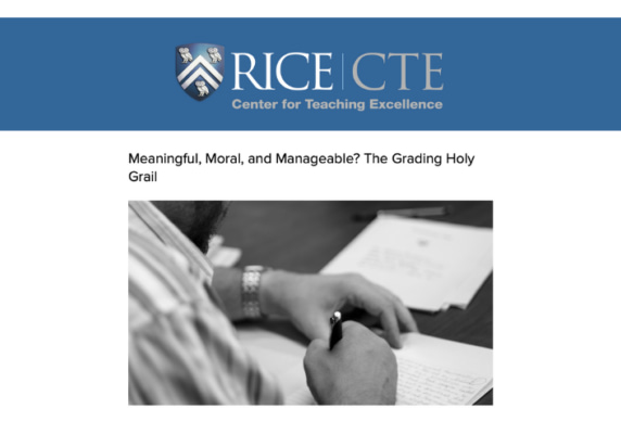 Blog: Meaningful, moral, and manageable? The grading holy grail, Betsy Barre
