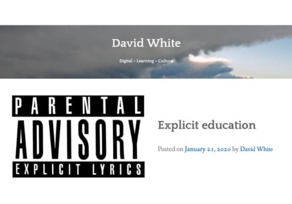Explicit education, by David White
