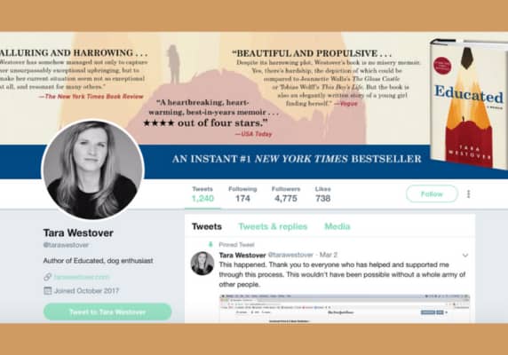 Follow Tara Westover (Author of Educated: A Memoir) on Twitter