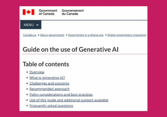 Guide on the use of Generative AI - Canada.ca