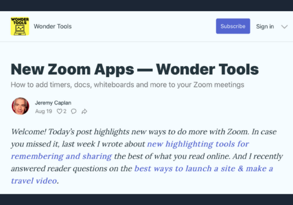 New Zoom Apps- Jeremy Caplan’s Wonder Tools