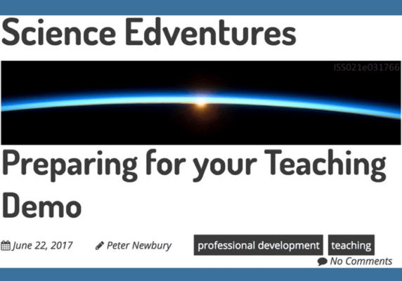 Preparing for your Teaching Demo by Peter Newbury