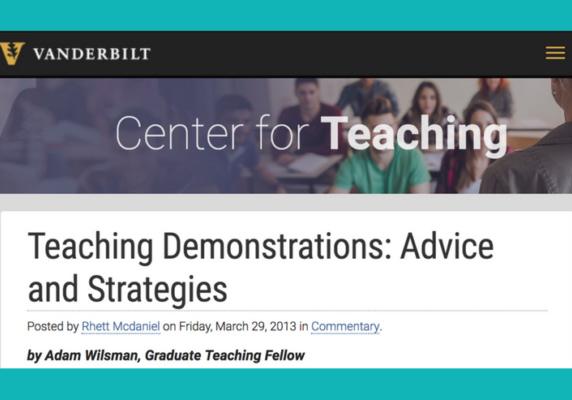 Teaching Demonstrations: Advice and Strategies