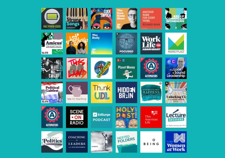 2021 Favorite Podcasts (collection of podcast logos)