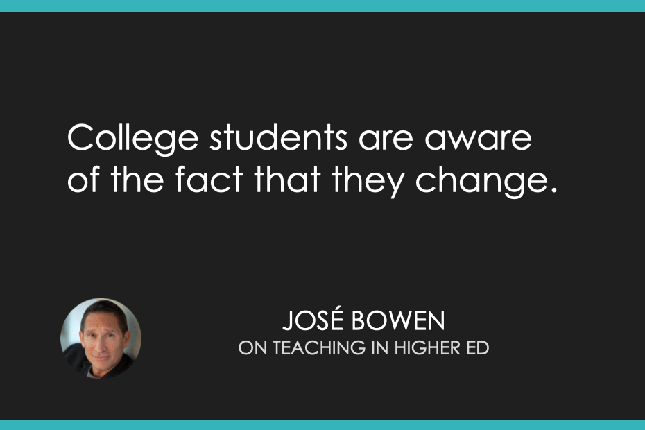 College students are aware of the fact that they change. 