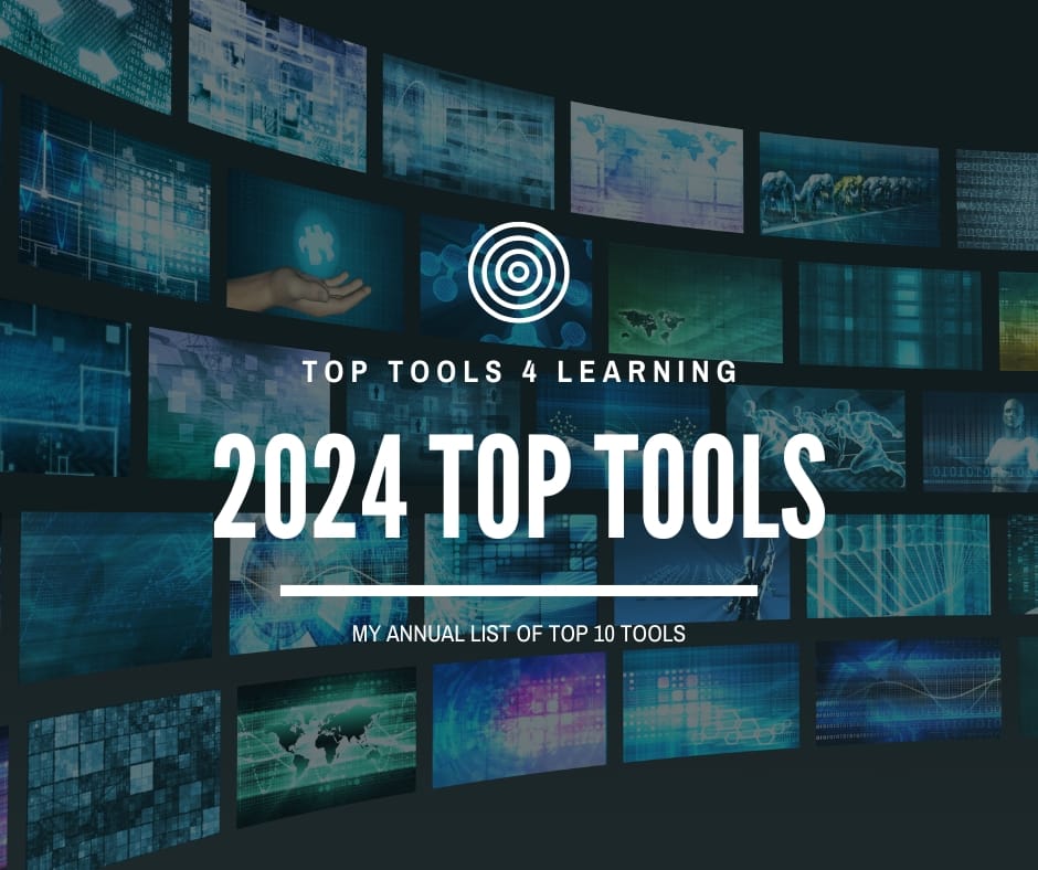 2024 top tools for learning with tv screens in the back filled with colorful imagery