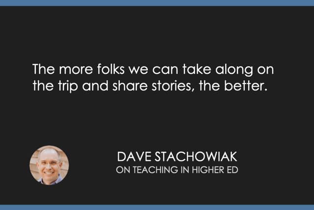 The more folks we can take along on the trip and share stories, the better.