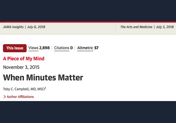 Campbell TC. When Minutes Matter. JAMA. 2015