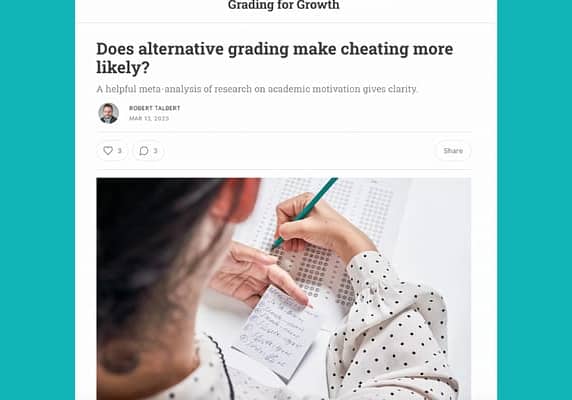 Does alternative grading make cheating more likely?