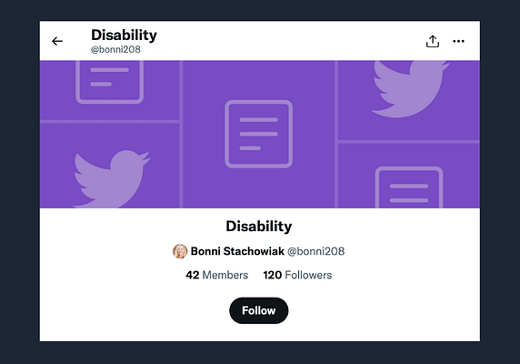 Follow: Disability list on Twitter