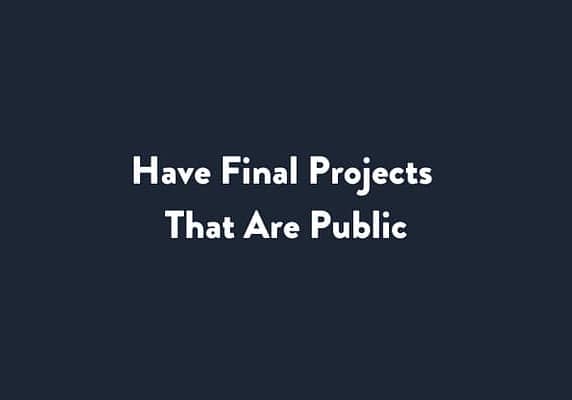 Have Final Projects That Are Public