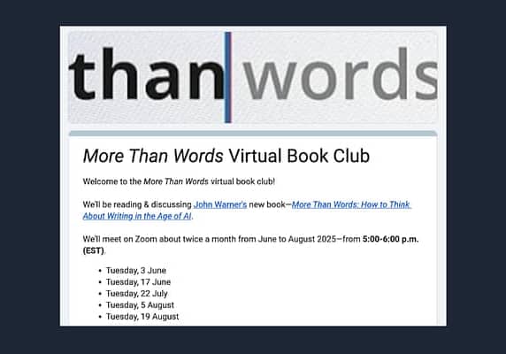 More Than Words Virtual Book Club with David Buck