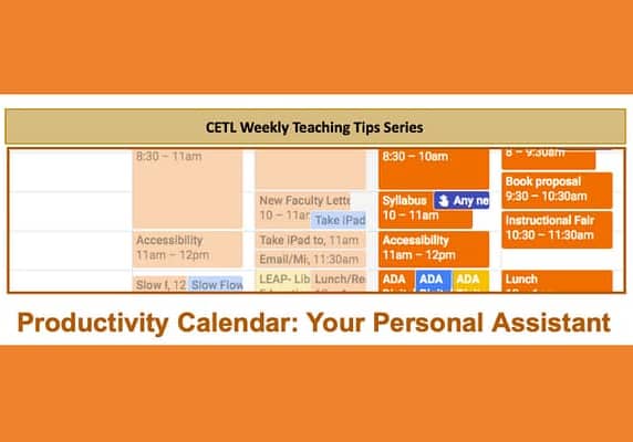 Productivity Calendar Teaching Tip