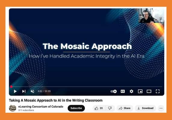 Taking A Mosaic Approach to AI in the Writing Classroom