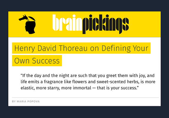 Thoreau on Success - Brain Pickings