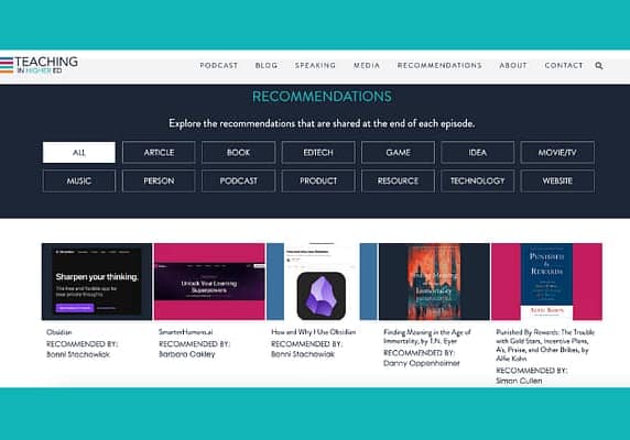 TiHE Recommendations Page