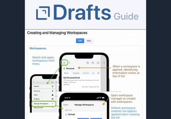 Workspaces in Drafts