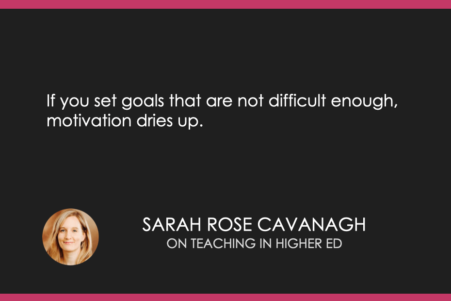 If you set goals that are not difficult enough, motivation dries up.