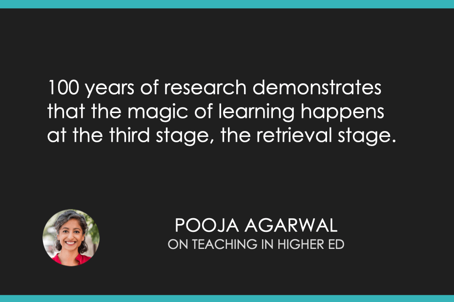 100 years of research demonstrates that the magic of learning happens at the third stage, the retrieval stage.